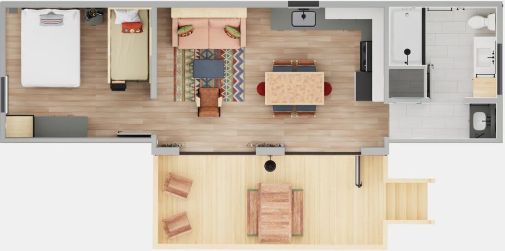 DVC CFW 1BR Cabin Floor Plan